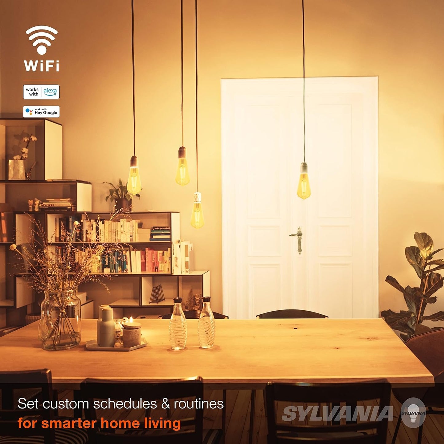 Sylvania WiFi LED Smart ST19 Amber Finish Light Bulb, 3.5W Efficient, for Alexa/Google Assistant, 2000K, No Hub Required - 1 Pack (75802)