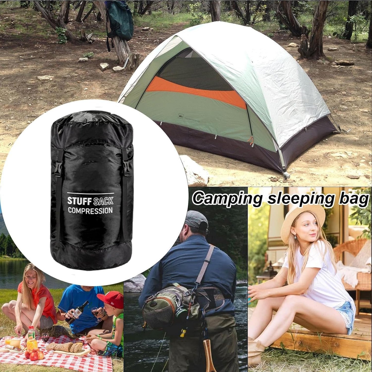 Backpacking Compression Bag | Waterproof Stuff Sacks for Backpacking,Lightweight Outdoor Gear, Quick-Dry Storage Pack for Travel