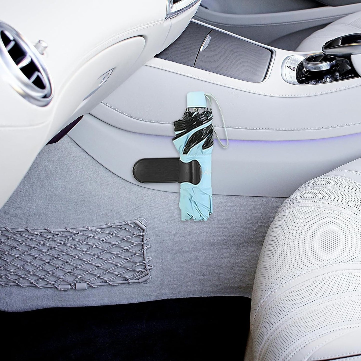 DODAMOUR 6 Pack Car Umbrella Holder, Universal Trunk Hook Fastener Clip for Auto Vehicle, Adhesive Car Back Seat Umbrella Storage Accessories (Black)