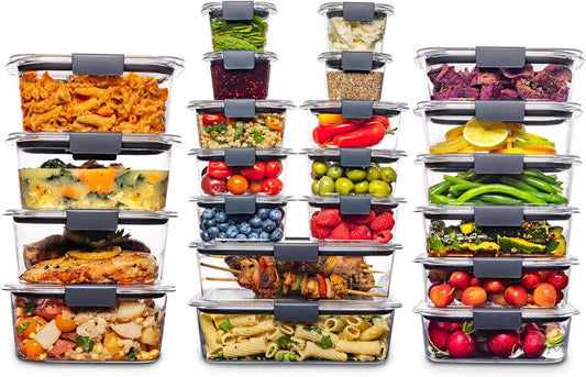 Rubbermaid 44-Piece Brilliance Food Storage Containers with Lids for Lunch, Meal Prep and Leftovers, Dishwasher Safe, Leak-Proof & BPA-Free