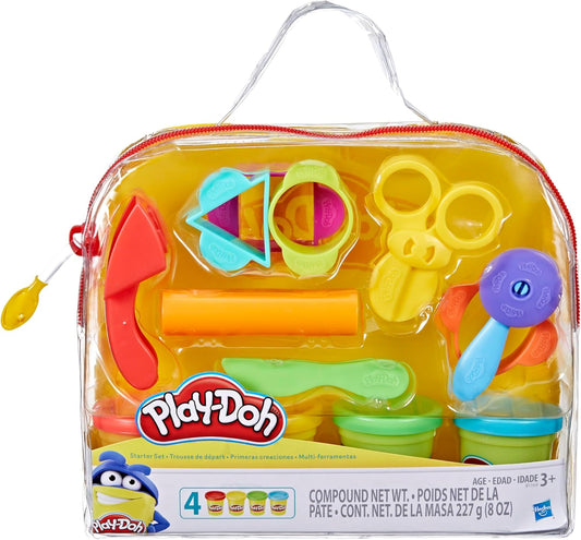 Play-Doh - Starter Set Inc 4 Tubs of Dough and 6 Accessories - Sensory and Educational Craft Toys for Kids, Boys, Girls - Ages 3+