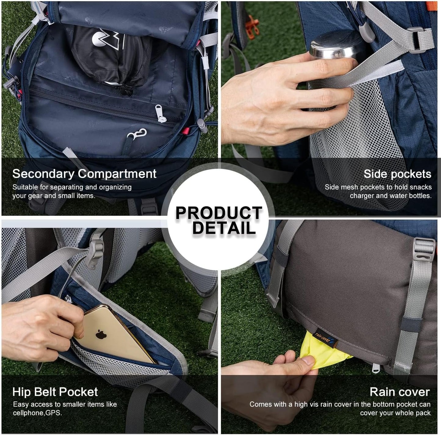 Mountaintop 40L Hiking Backpack Camping Trekking Backpack Outdoor Travel Daypack For Men Women