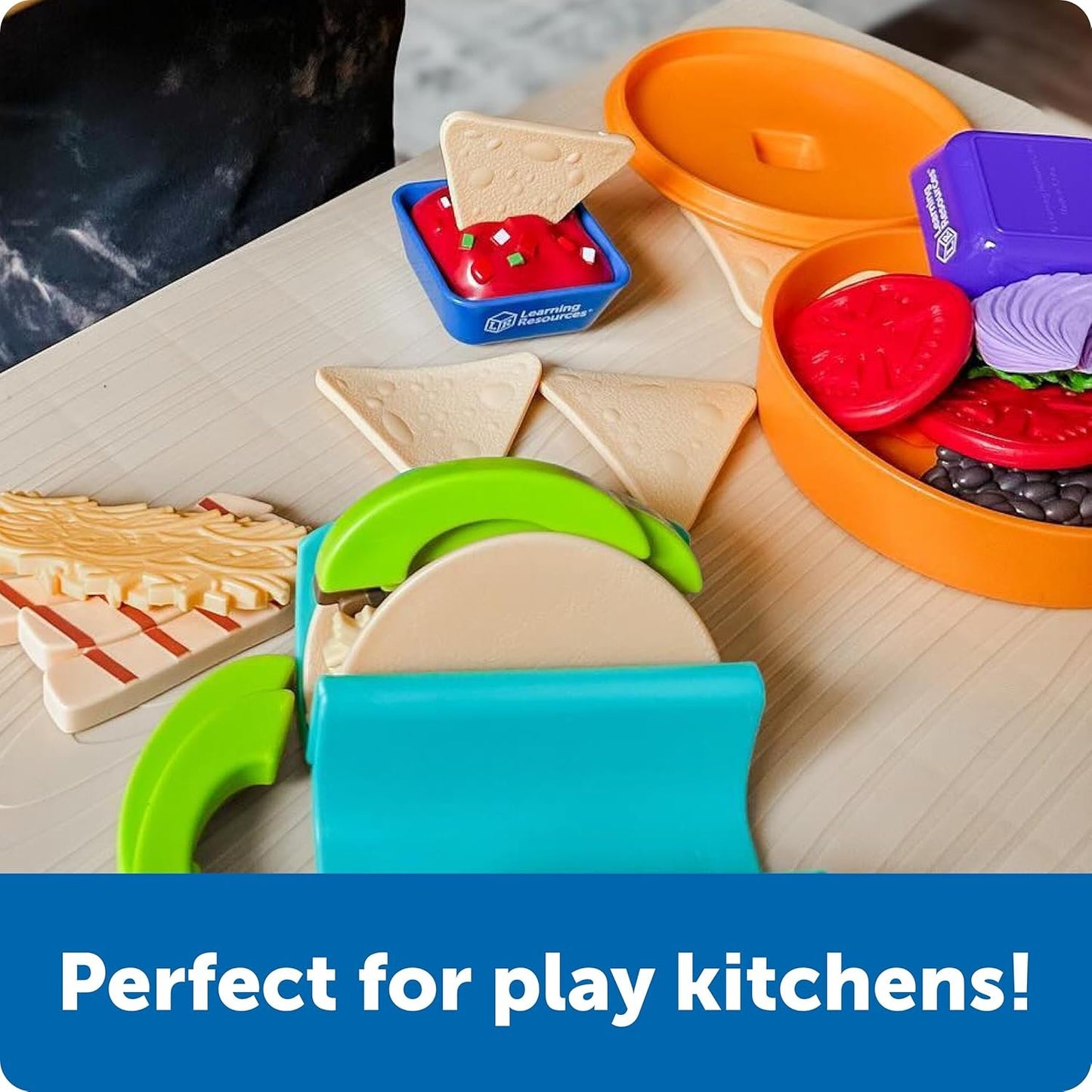 Learning Resources New Sprouts Taco Night!, 28 Pieces, Ages 18 Months+, Play Food for Kids Kicthens, Grocery Store Pretend Play, Play Kitchen Accessories