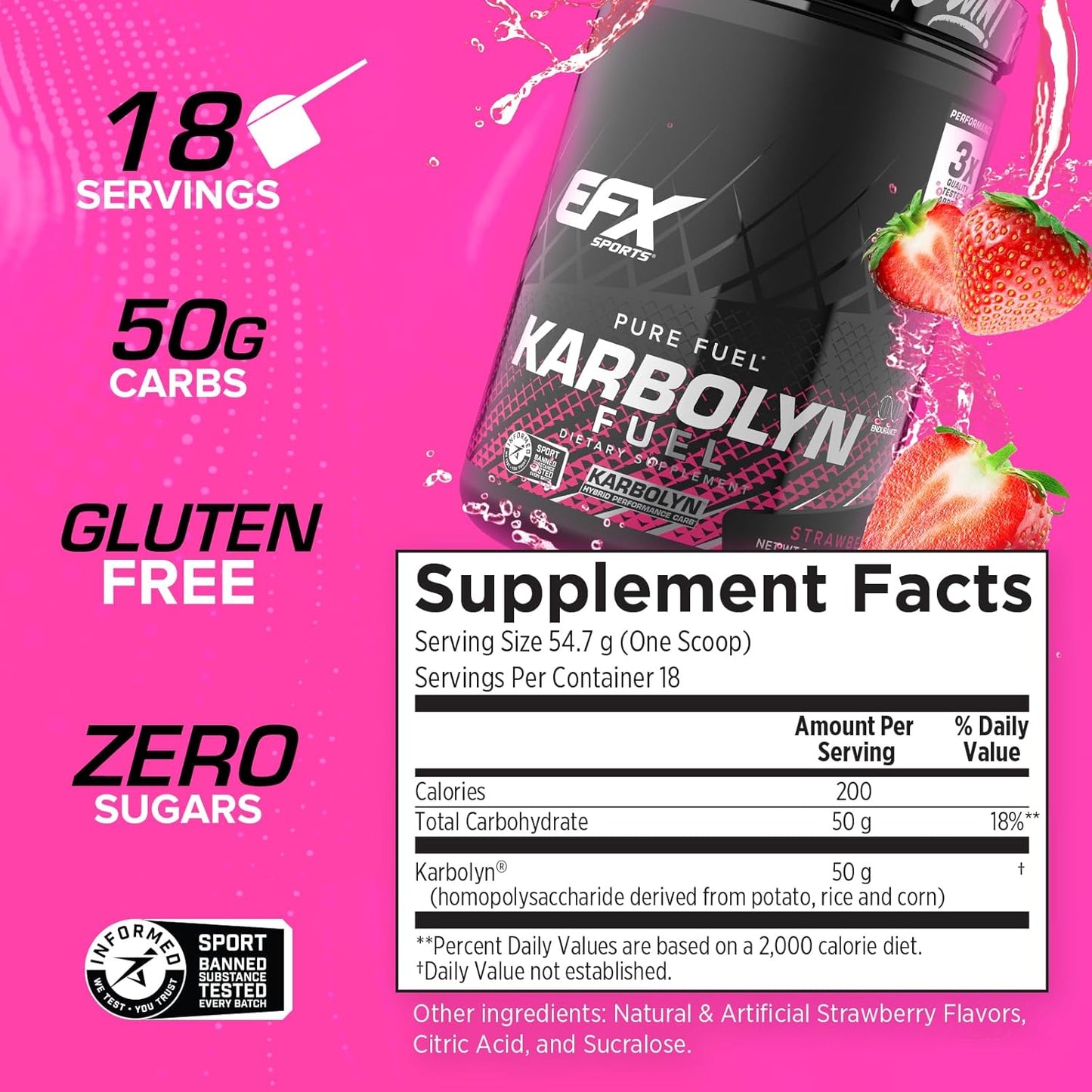 Karbolyn Fuel Performance Carb Strawberry 1kg