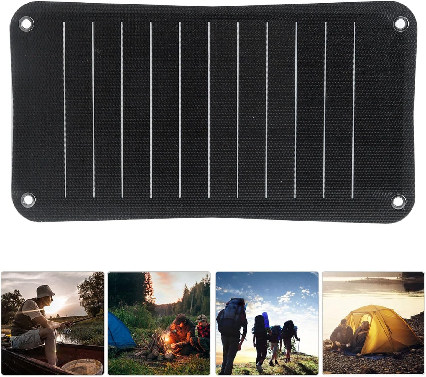 Tyenaza Solar Panel Charger, Outdoor Solar Power Charger ETFE Portable USB Solars Battery Chargers 5V Output for Camera, Water Pump, Small Fan, Power Bank