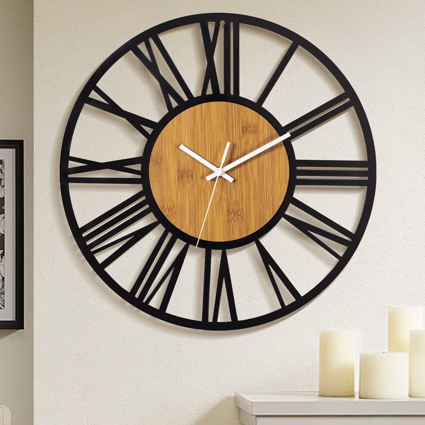 1st Owned Round Wall Clock for Living Room Decor, 13" Battery Operated,Silent Non Ticking, Modern Black Clocks for Home,Garden,Office,Kitchen, Cafe Wall