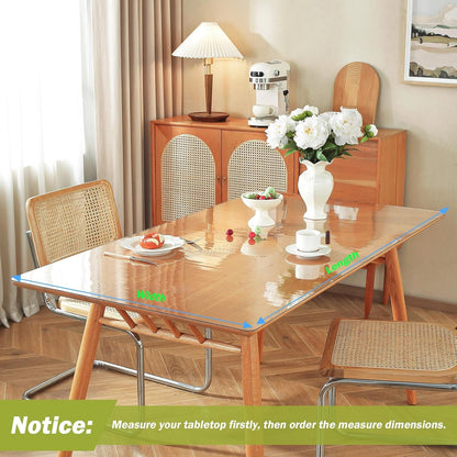 OstepDecor Clear Table Cover Protector, 1.5mm Thick 40 x 96 Inch Table Protector for Dining Room Table, Plastic Table Cover, Clear Table Protector, Dining Table Cover, Clear Table Cloth Table Pad