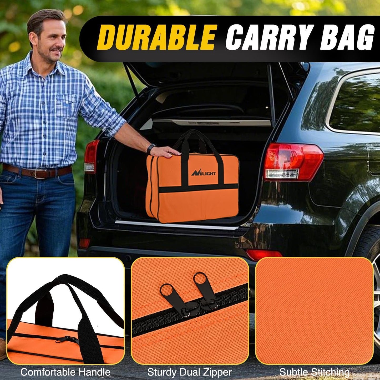 Nilight Car Emergency Kit with Jumper Cable Repair Tool Sets and Foldable Shovel,Roadside Safety Assistance Essential Tools for Travel Camping Outdoor Cars Truck SUV RV