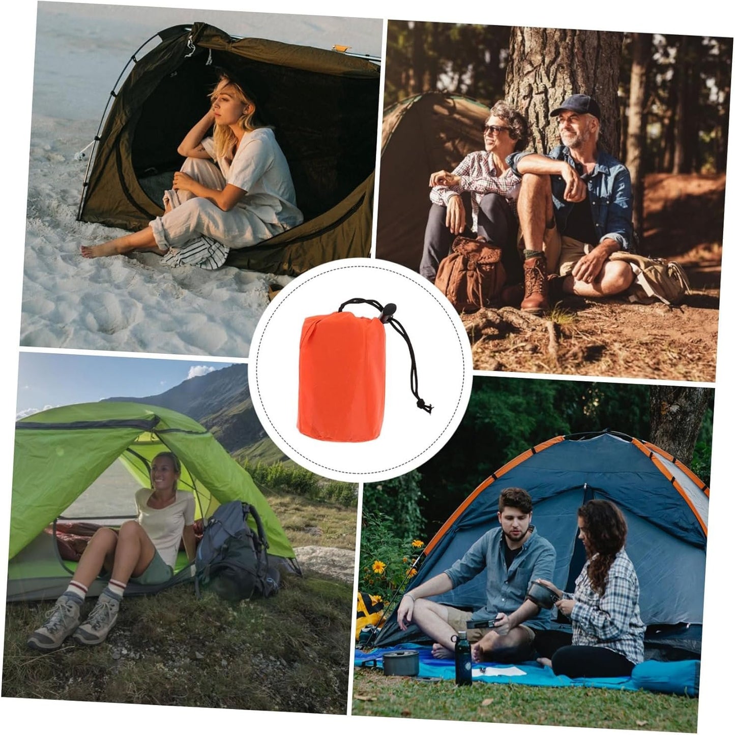 LAPYAPPE Compact Warm Sleeping Portable Shelter Thermal Survival Camping Tent Bivy Sack Blanket for Outdoor Hiking Gear