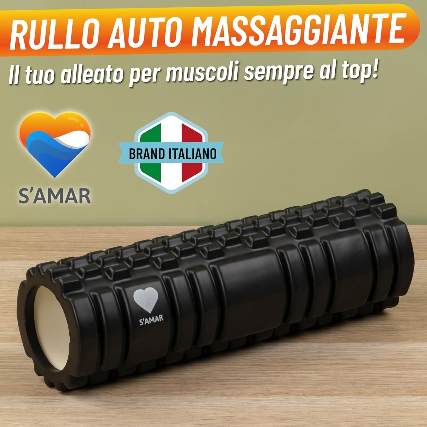 Muscle Massage Roller - Foam Roller Pilates High Density EVA - Muscle Training Roller