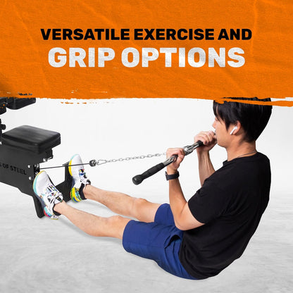 Bells of Steel Multi-Grip Curl Bar Cable Attachment - Commercial and Home Gym - Non-Slip Grip Tricep Bar, LAT Bar Pull Down Attachment - 25mm Diameter