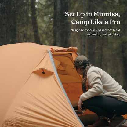 Zorali Highland 2-Person Waterproof Tent - Easy Setup Camping & Hiking Tent - Lightweight, Dual Doors, Ideal for Backpacking & Car Camping, 3-Season Outdoor Adventures & Camping Essential
