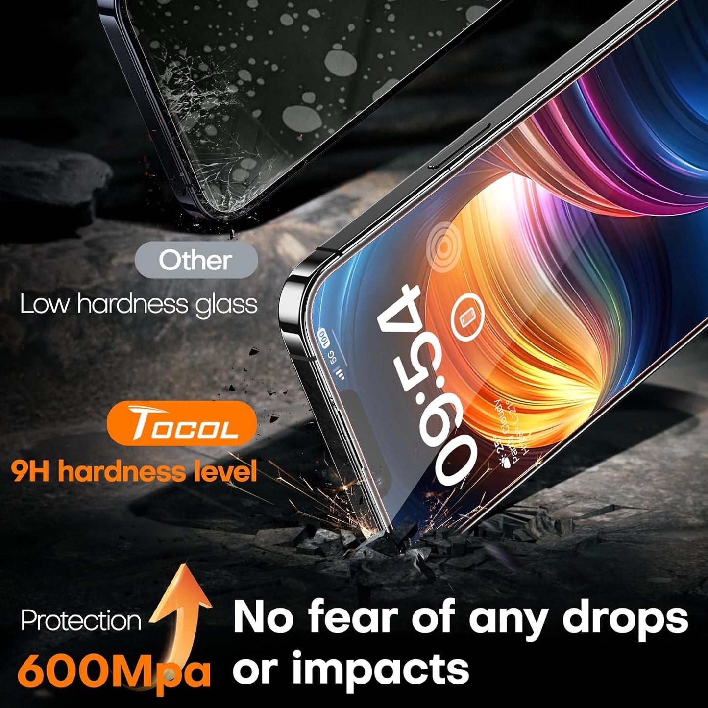 TOCOL 2 Pack for iPhone 14 Screen Protector [Instant Installation] [Auto-Dust Removal] [HD Clear], Unbreakable 9H+Hardness Shatterproof Tempered Glass [Bubble Proof] for iPhone 14