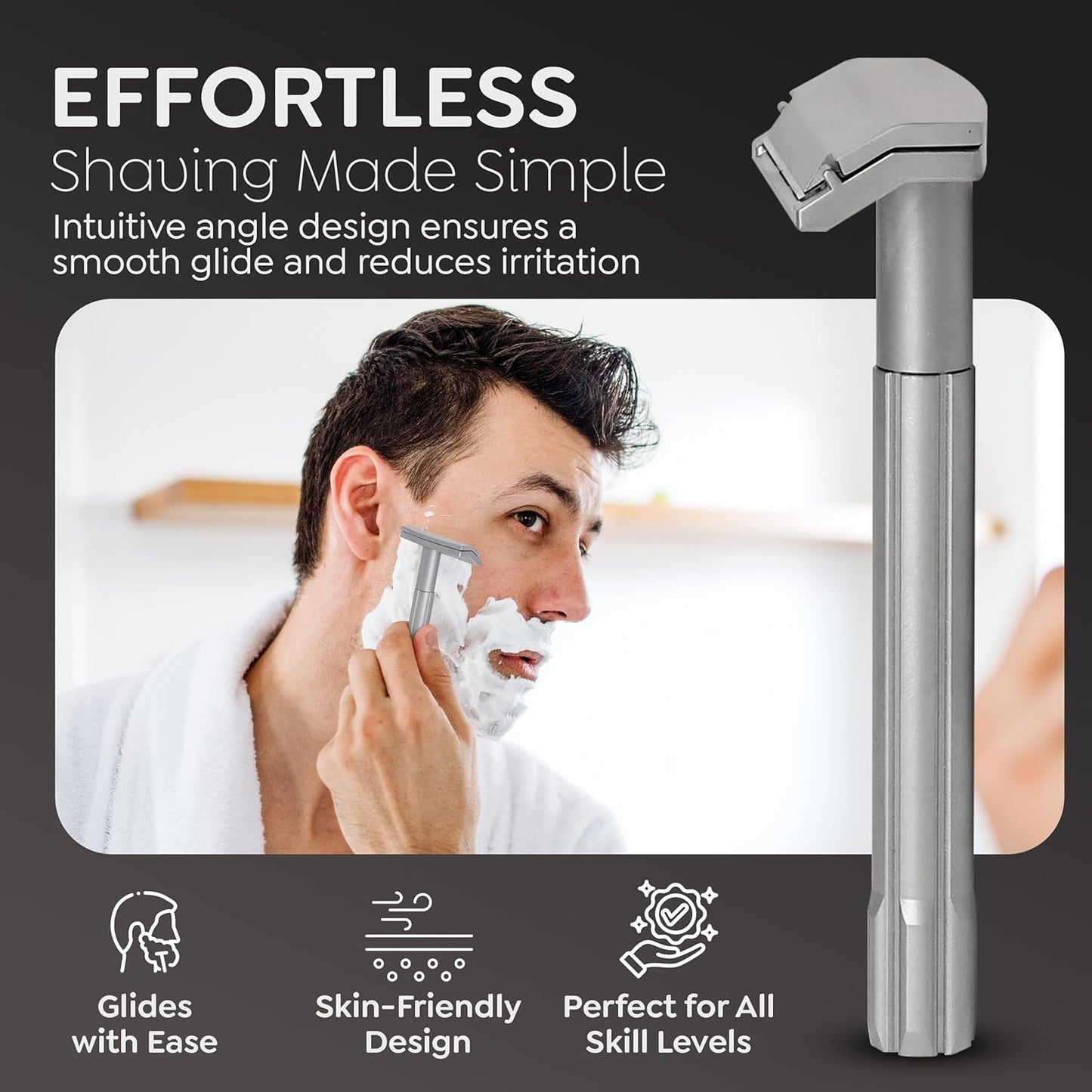 Parker SoloEdge Single Edge Safety Razor with 100 Parker Platinum Single Edge Razor Blades Included