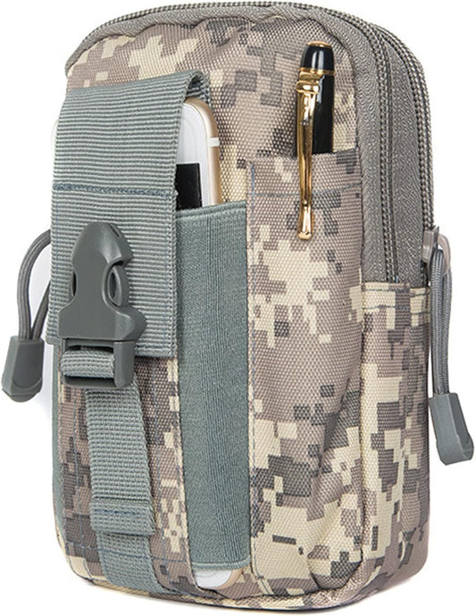 Wavefind Universal Tactical Molle Pouch EDC Utility Hunting Holster Nylon Military Travel Outdoor Men Hiking Camping Running Fanny Pack Smartphone Organizer Case