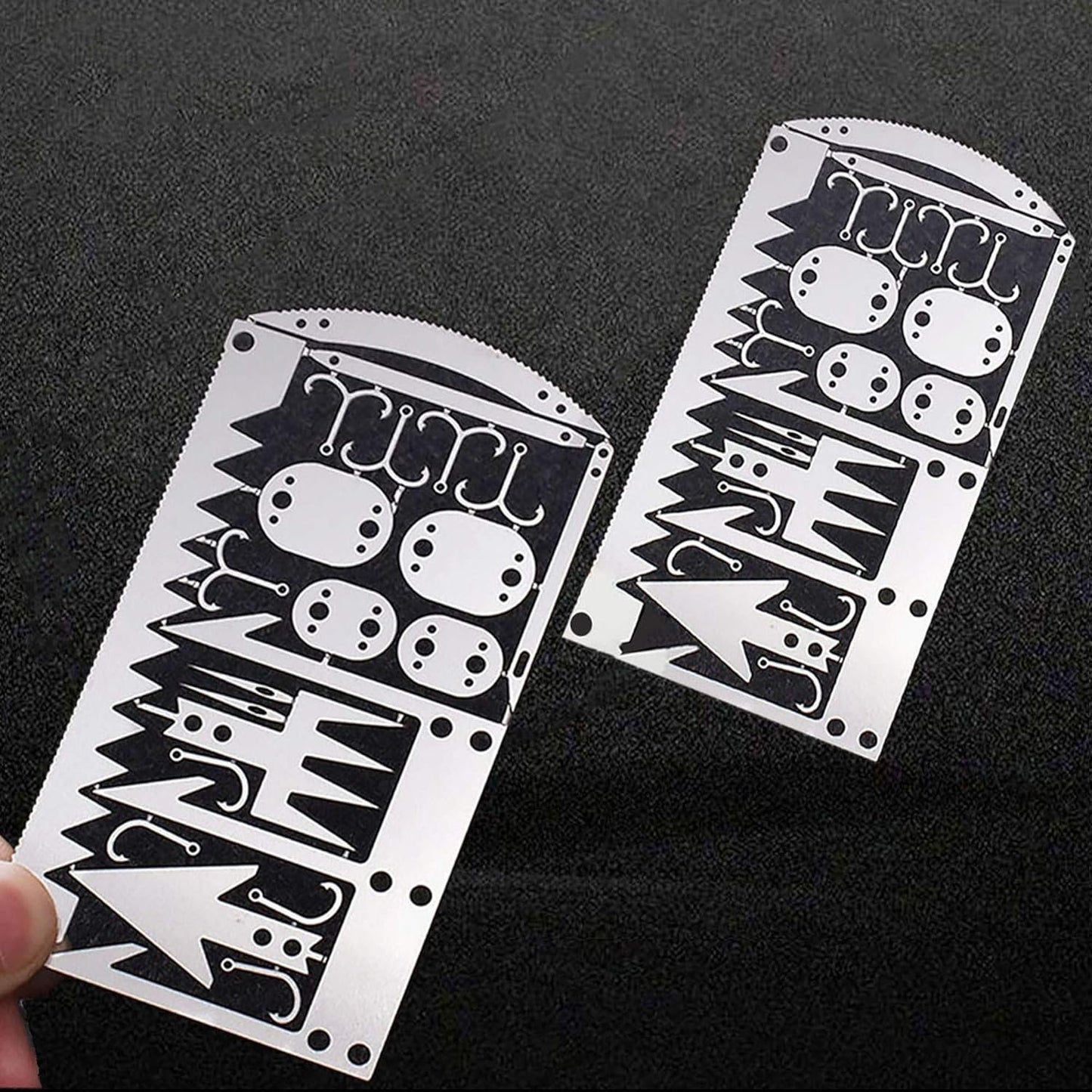 Buspoll Credit Card Survival Tool 22 in 1 Fishing Gear Hook Card,Outdoor Camping readyman Survival Card,Fishing Survival kit,Hunting Trips Tools(2 Pack)