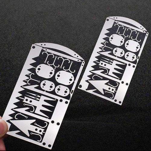 Buspoll Credit Card Survival Tool 22 in 1 Fishing Gear Hook Card,Outdoor Camping readyman Survival Card,Fishing Survival kit,Hunting Trips Tools(2 Pack)