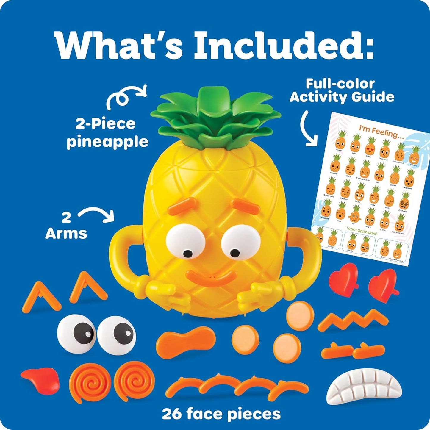 Learning Resources Big Feelings Pineapple - 30 Pieces, Ages 3+ Social Emotional Learning Toy, Creative Play, Body Awareness, Educational Toys for Toddlers