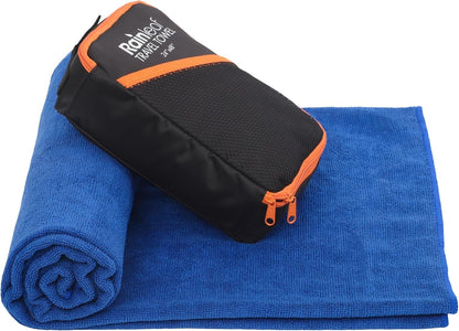 Rainleaf Microfiber Travel Towel Quick Dry Swimming Towel Ultra-Compact,Super Absorbent-Blue 34"x60"