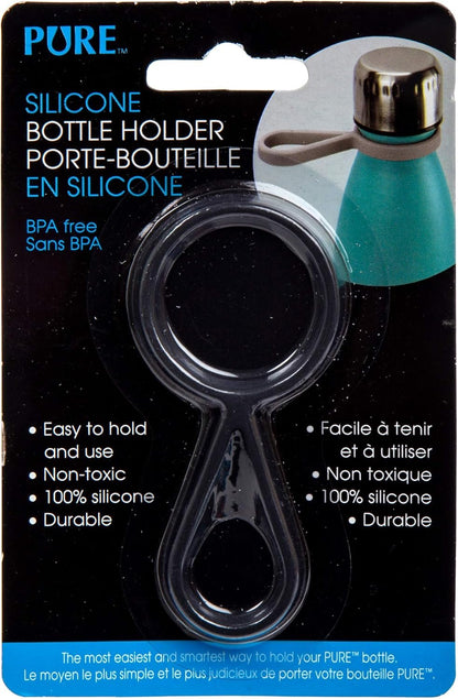 PURE Easy and Convenient Durable Simple Silicone Bottle Holder, 1.25 x 3 inches, Black