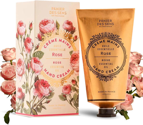 Panier des Sens Dry Cracked Hand Cream with Shea Butter Rosa - Moisturizing Hand Cream - Made in France 97% Natural - 2.6 floz/75 ml
