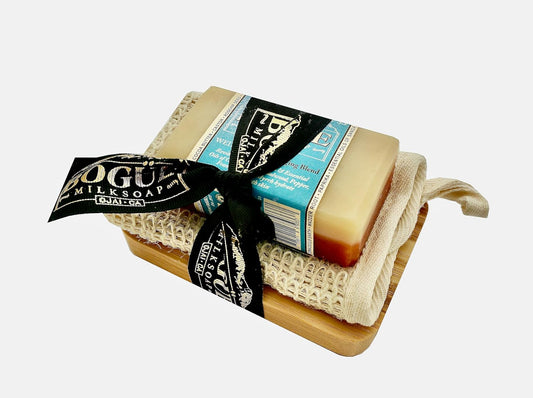 Handmade Goat Milk Soap Giftset- BOGUE No.33 WELLNESS Anti-Aging Blend Revitalizing Rosehip Oil & Essential Oils of Carrot Seed, Sandalwood, Pepper, Frankincense & Myrrh hydrate & smooth skin