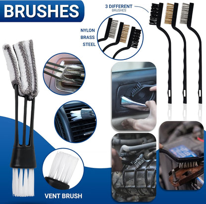 31pcs Car Detailing Kit Interior and Exterior Cleaner, Car Cleaning Kit with Professional Car Detailing Brush Set, Car Wash Kit and Auto Detailing Kit. Reusable, Perfect for Cars and Bikes