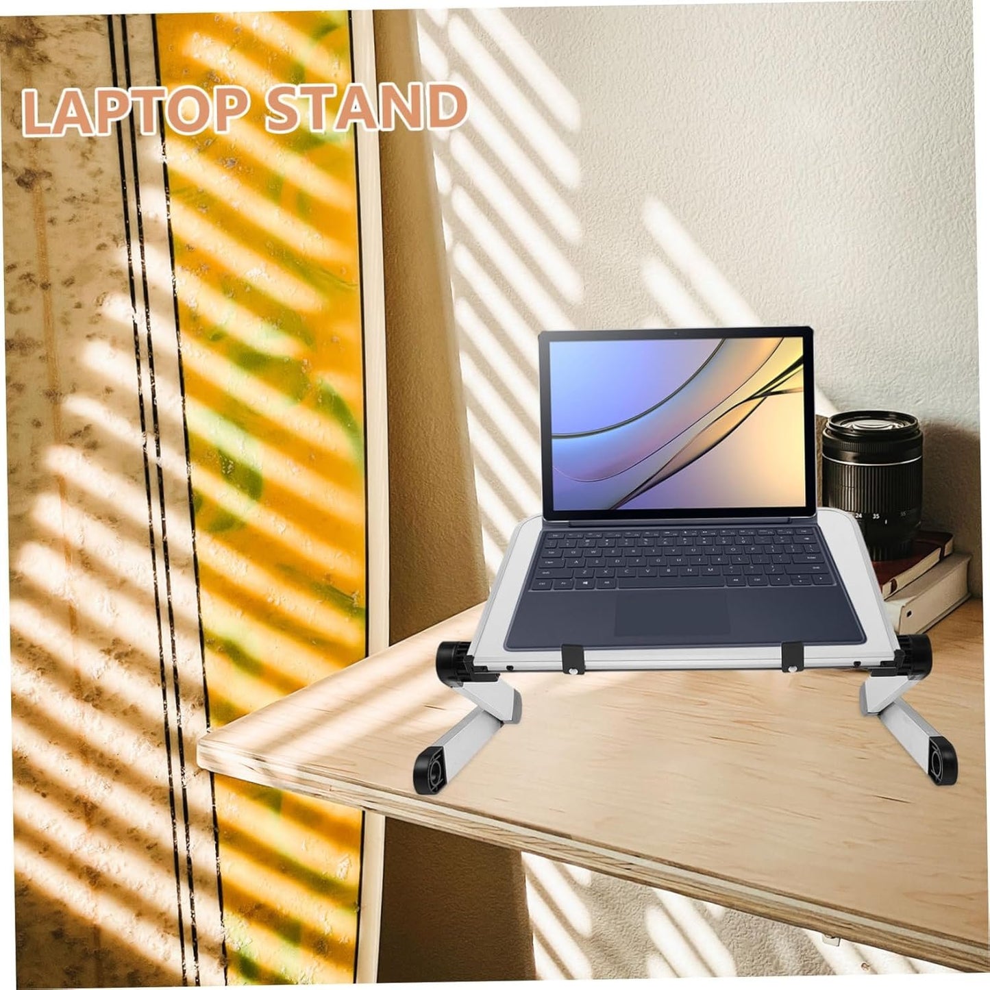 COMNESTBI Adjustable Laptop Stand for Desk Ergonomic Riser Heat Dissipation Space-Saving Design for Laptops and Tablets for Use Enhanced Workspace Organization