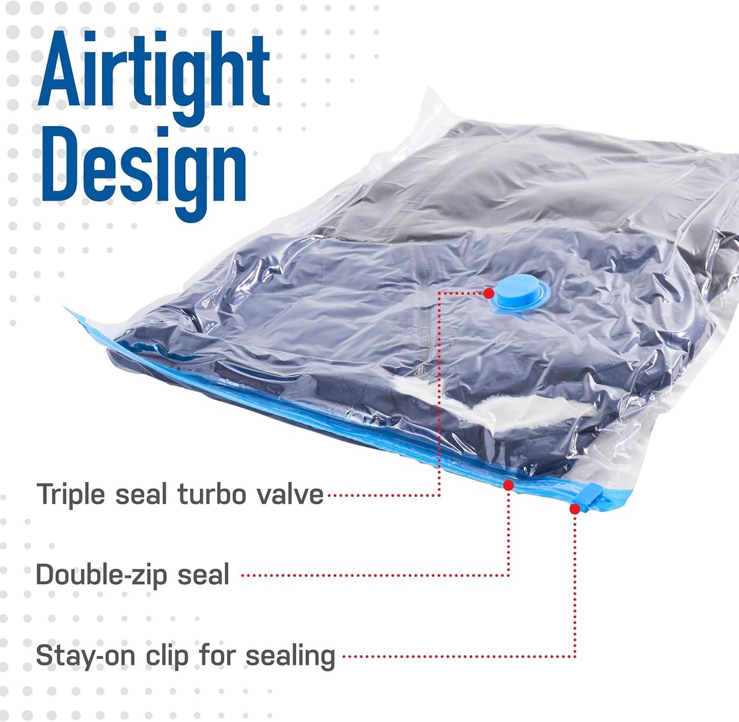 Spacesaver Vacuum Storage Bags Small 10-Pack - Vacuum Seal Bags for Clothing, Comforters, Blankets, and Bedding - 60 x 40 cm Space Saver Bags for Travel and Home Organization with Hand Pump Included