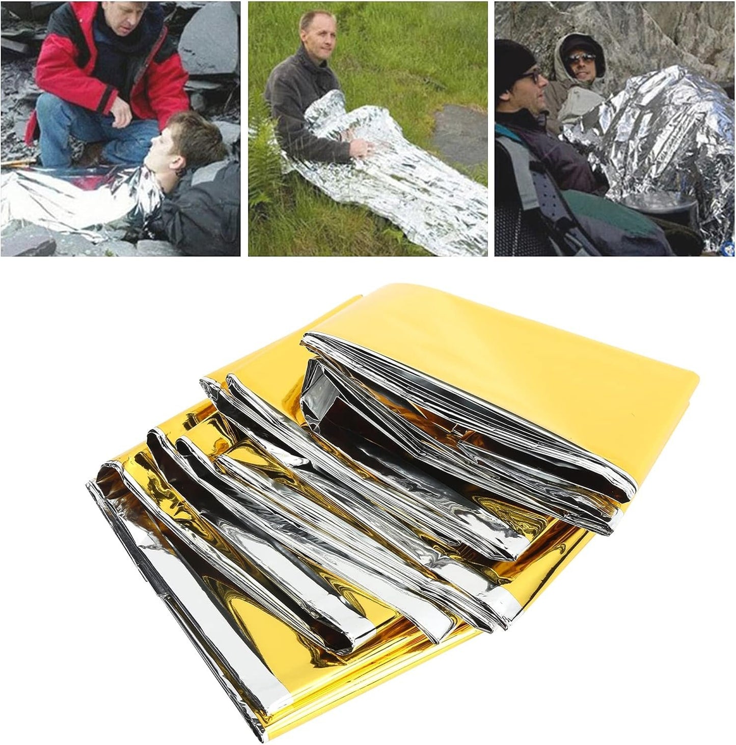 Koieam Emergency Blanket,160x210cm Emergency Tent Blanket Camping Thermal Sleeping Bag Survival Reflective Shelter