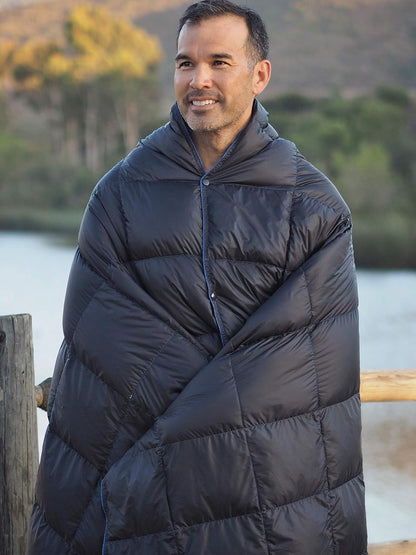 Get Out Gear Down Camping Blanket - Puffy, Packable, Lightweight and Warm | Ideal for Outdoors, Travel, Stadium, Festivals, Beach, Hammock | 650 Fill Power Water-Resistant Backpacking Quilt