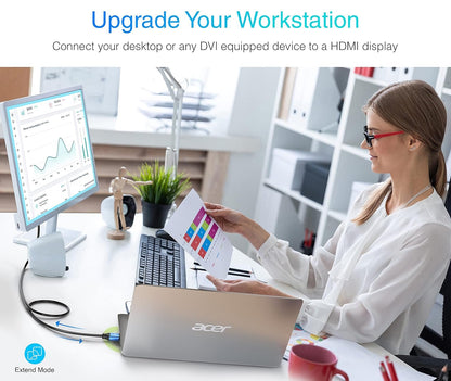 BlueRigger HDMI to DVI Cable (6FT/2M, High-Speed Bi-Directional Adapter Male to Male, DVI-D 24+1, 1080p, Aluminium Shell) - Compatible for Raspberry Pi, Roku, Xbox One,PS5/PS4, Graphics Card