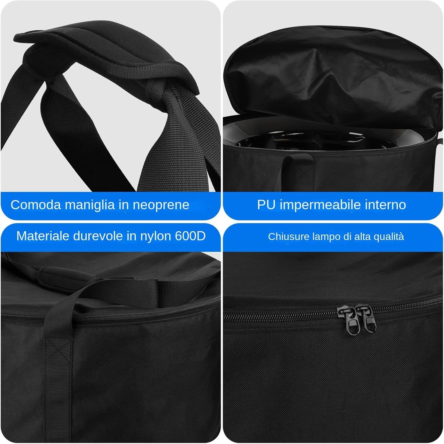 Firebowl Carry Bag, Portable Storage Case, 18.9x18.9in Diameter Fit, Two Way Separation Zipper, Authentic Camping Gear for Outdoor, Fire Bowl, Transport, Travel, Use Solution