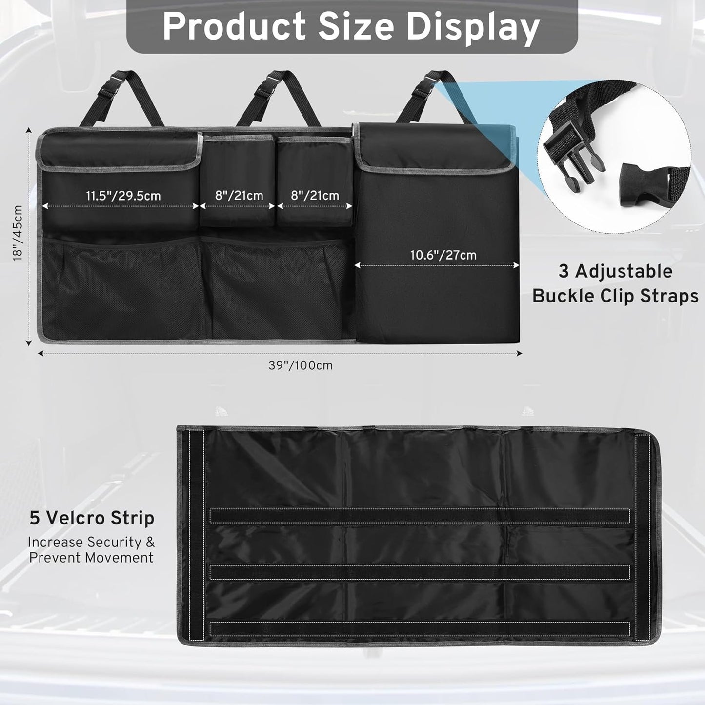 XHRING Car Trunk Organizer Backseat Hanging Storage Bag for Toyota Rav4 4Runner Sienna Highlander Corolla Cross Sequoia Venza Yaris SE XSE LE Hybrid XLE Limited Platinum SUV Accessories 2000-2024 2025