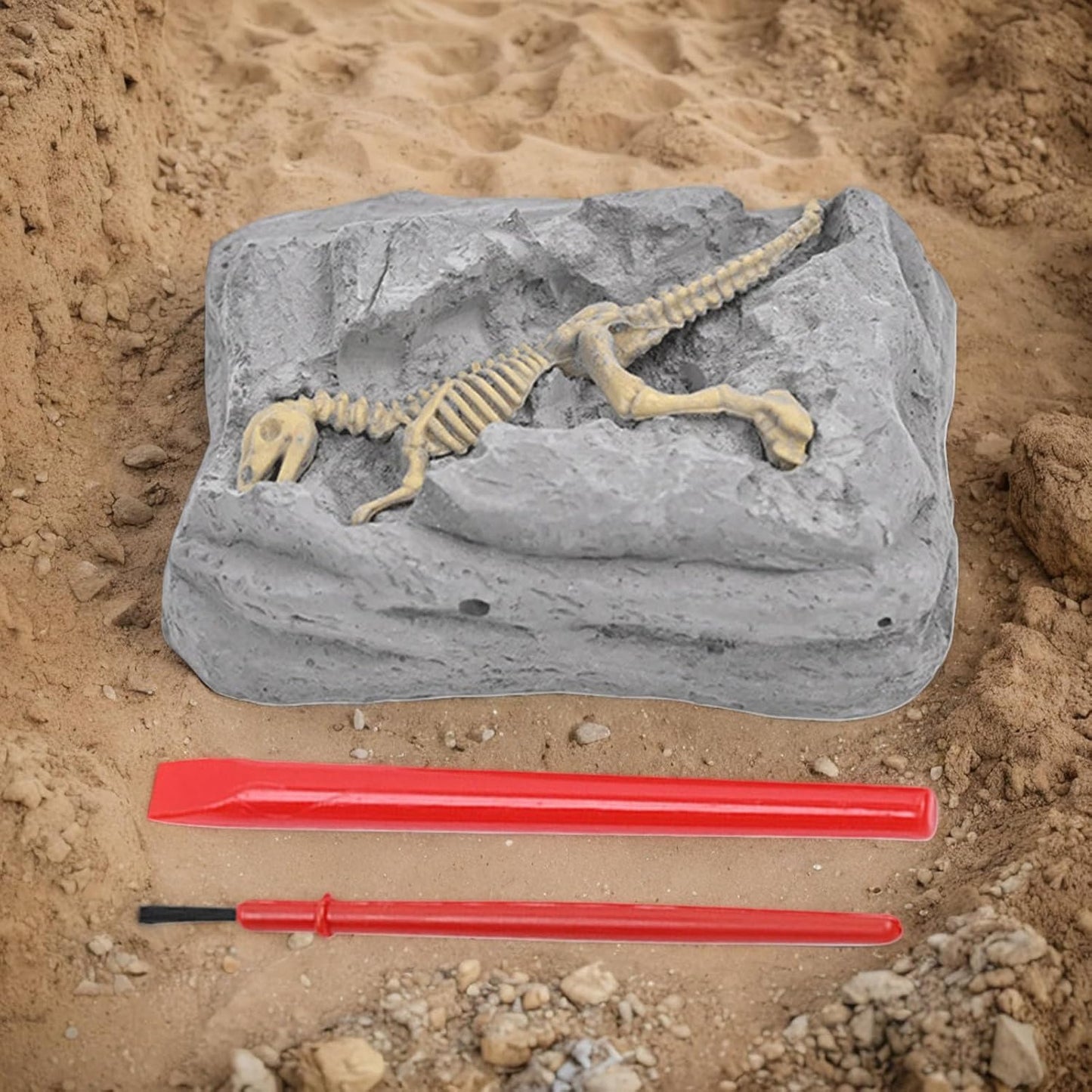 Dinosaur Dig Kit, Scavo Toy Set, 3.15x2.56in Stem Learning Activity, Educational Archeology Tools, Sensory Exploration Play for Outdoor, Adventure Craft, Kids Science Fun