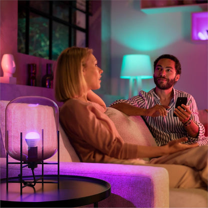 Philips Hue White and Colour Ambiance Luster Smart LED Light Bulb 1 Pack [E14 Edison Screw] for Indoor Home Lighting, Livingroom, Bedroom.