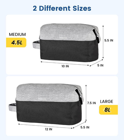 Vorspack Travel Toiletry Bag for Men - Lightweight Mens Toiletry Travel Bag Water Resistant Dopp Kit Shaving Bag, Black, Medium