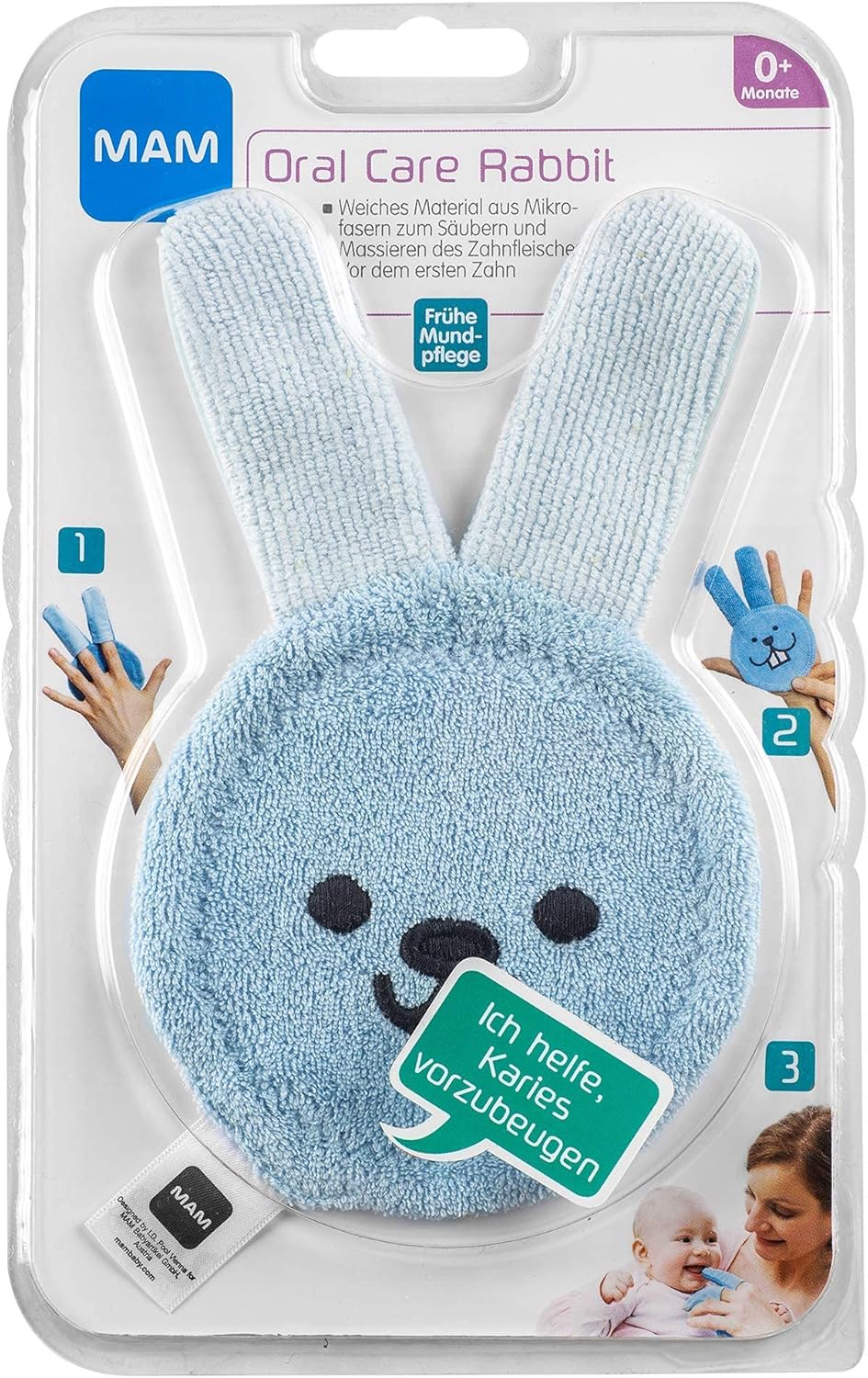 MAM 922411 Oral Care Rabbit Oral Care Glove Blue