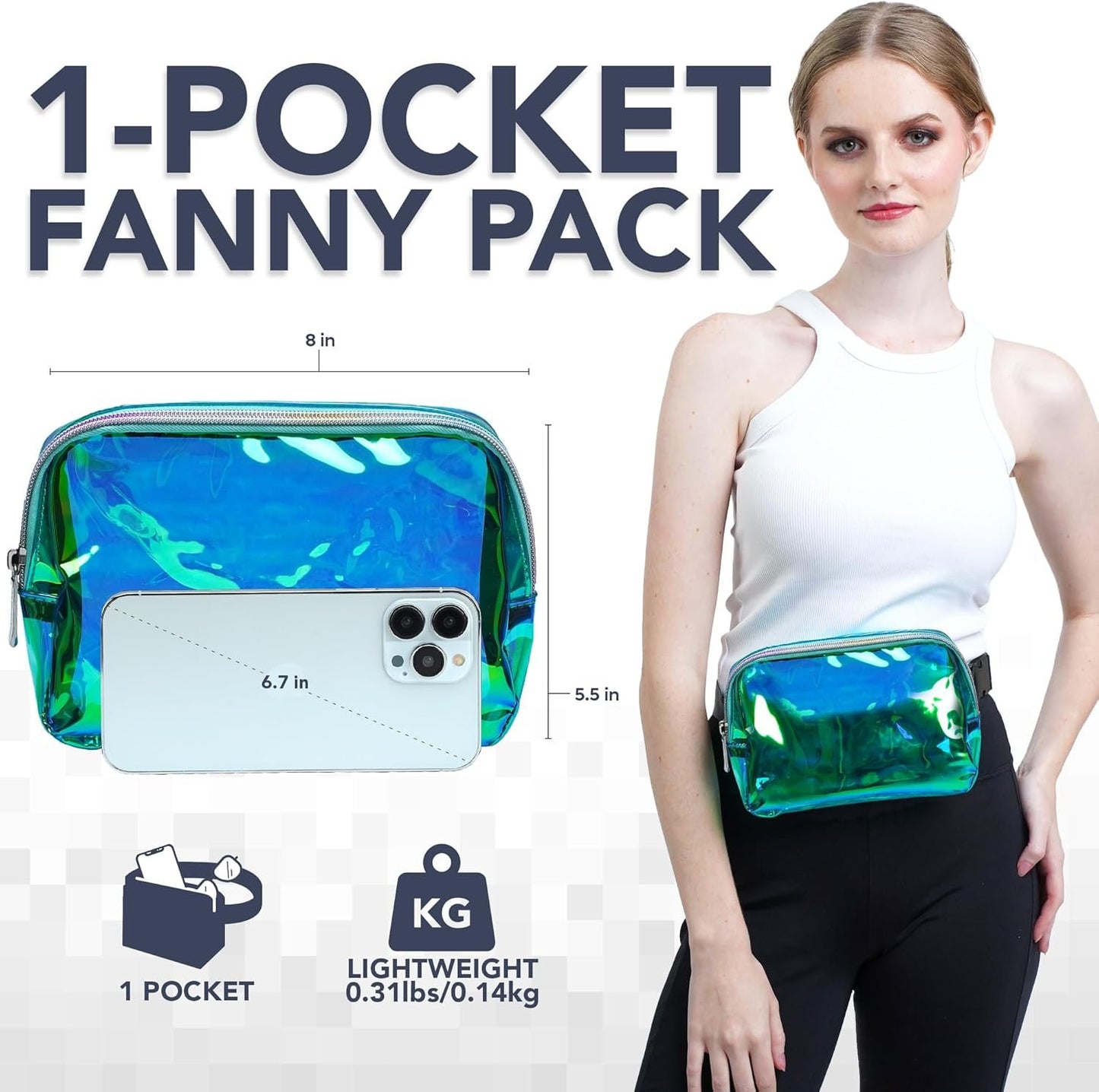 Sojourner Holographic Rave Fanny Pack - Packs for Festival Women, Men | Cute Fashion Waist Bag Belt Bags