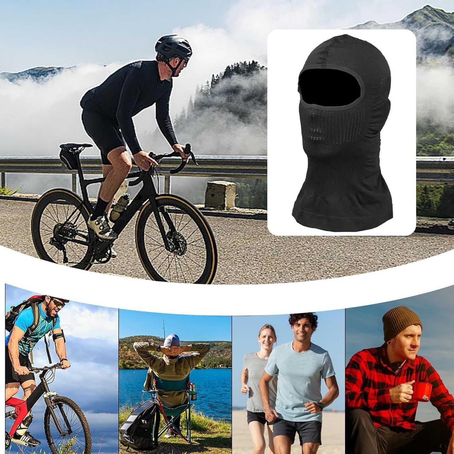 Cycling Hood, Face Sun Protection Hat, UV Protector Scarf Ski, Motorcycle, Snowboarding, Cooling Neck Gaiter, Outdoor Gear for Men, Women, Breathable Shield Sports And Travel
