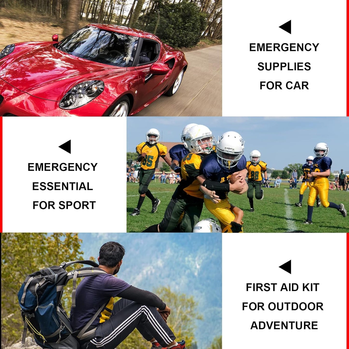 angel wish 276 PCS Emergency First Aid Kit for Home, Camping Essentials Emergencies Survival Gear for Outdoor Adventure First Aid Kits Refill Supplies for Car Hiking Skating Boating, Pink