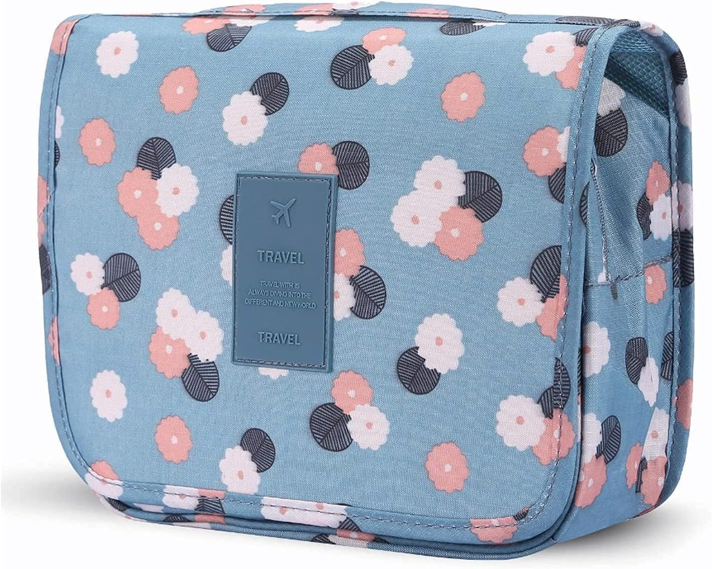 Multi-functional Cosmetic Makeup Case Pouch Large Travel Bath Wash Organizer Compact hanging Travel Bag toilet Bag toiletry Bag Washbag Organizer Kits Cosmetic Pouch/Personal care Hygiene Purse (Blue)