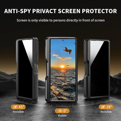 TONGATE for Z Fold 5 Case, [with Privacy Screen Protector & Slide Camera Cover] [S Pen Holder & Hinge Protection] Military Drop Phone Case for Samsung Galaxy Z Fold 5 with Stand & Belt Clip, Black