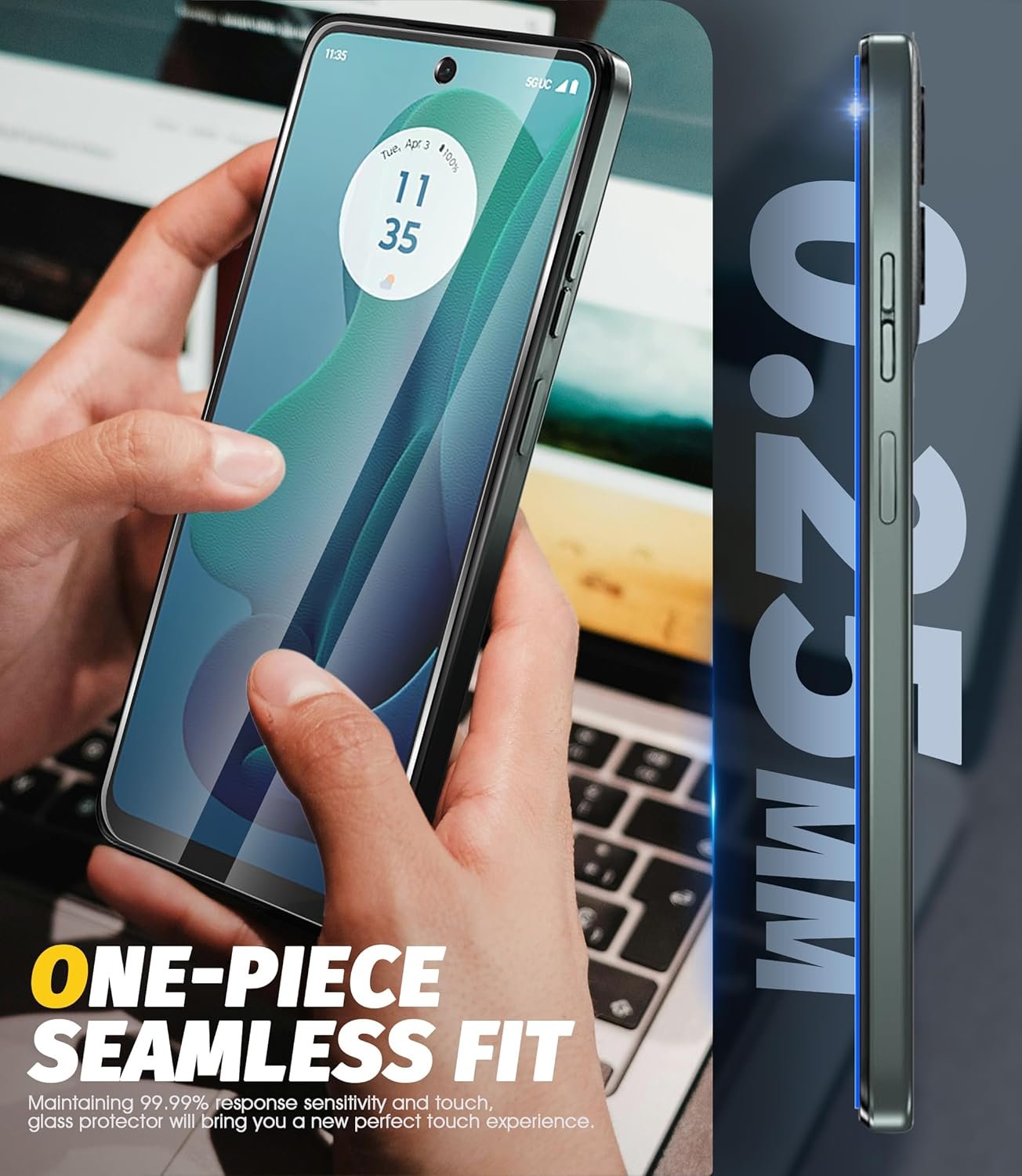 Generic (3 Pack) Tempered Glass Screen Protector Compatible for Motorola Moto G 5G 2024, Precise Front Camera Cutouts 2.5D Arc Edges High Definition Anti-Scratch Bubble-Free