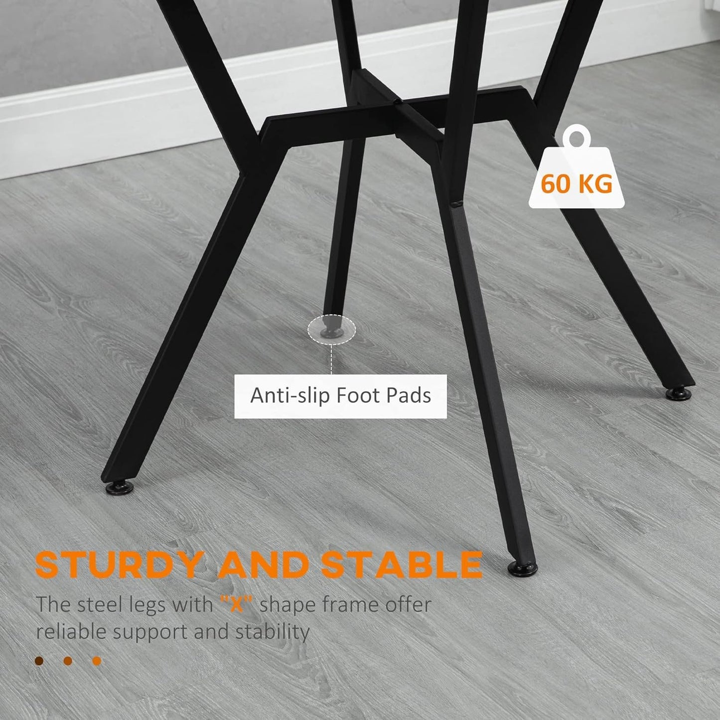 HOMCOM 35" Round Dining Table for 2, Modern Kitchen Table with Steel Frame for Living Room, Dining Room, Brown
