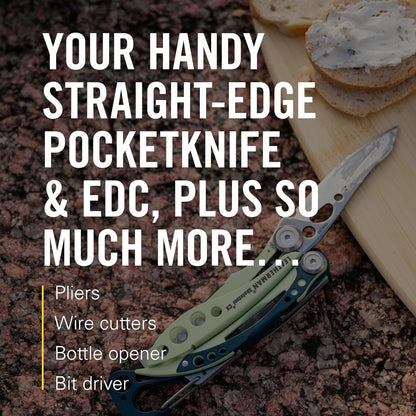 LEATHERMAN, Skeletool, 7-in-1 Lightweight, Minimalist Multi-Tool for Everyday Carry (EDC), Home, Garden & Outdoors, Topographical Print, Stainless Steel