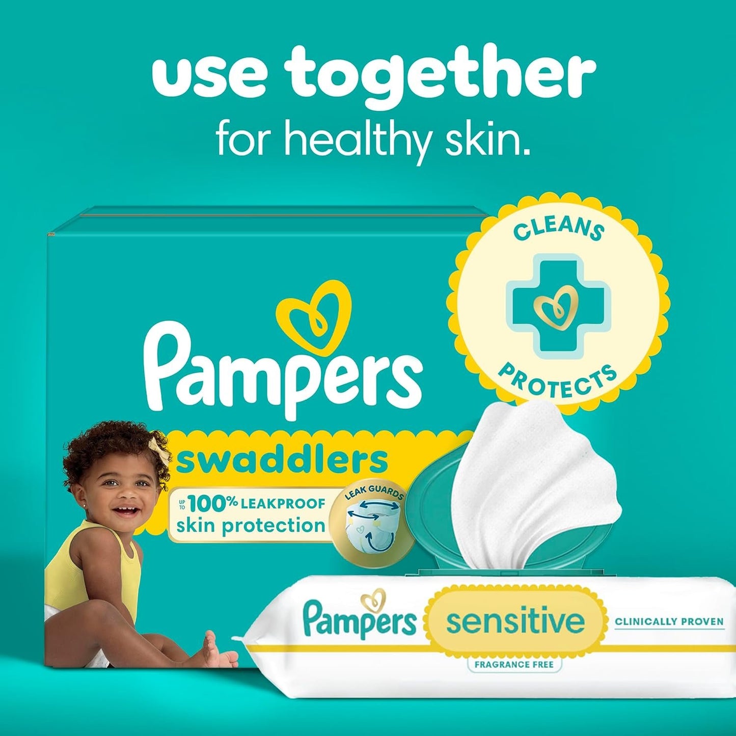 Pampers Baby Wipes Sensitive Perfume Free 12X Pop-Top Packs 1008 Count