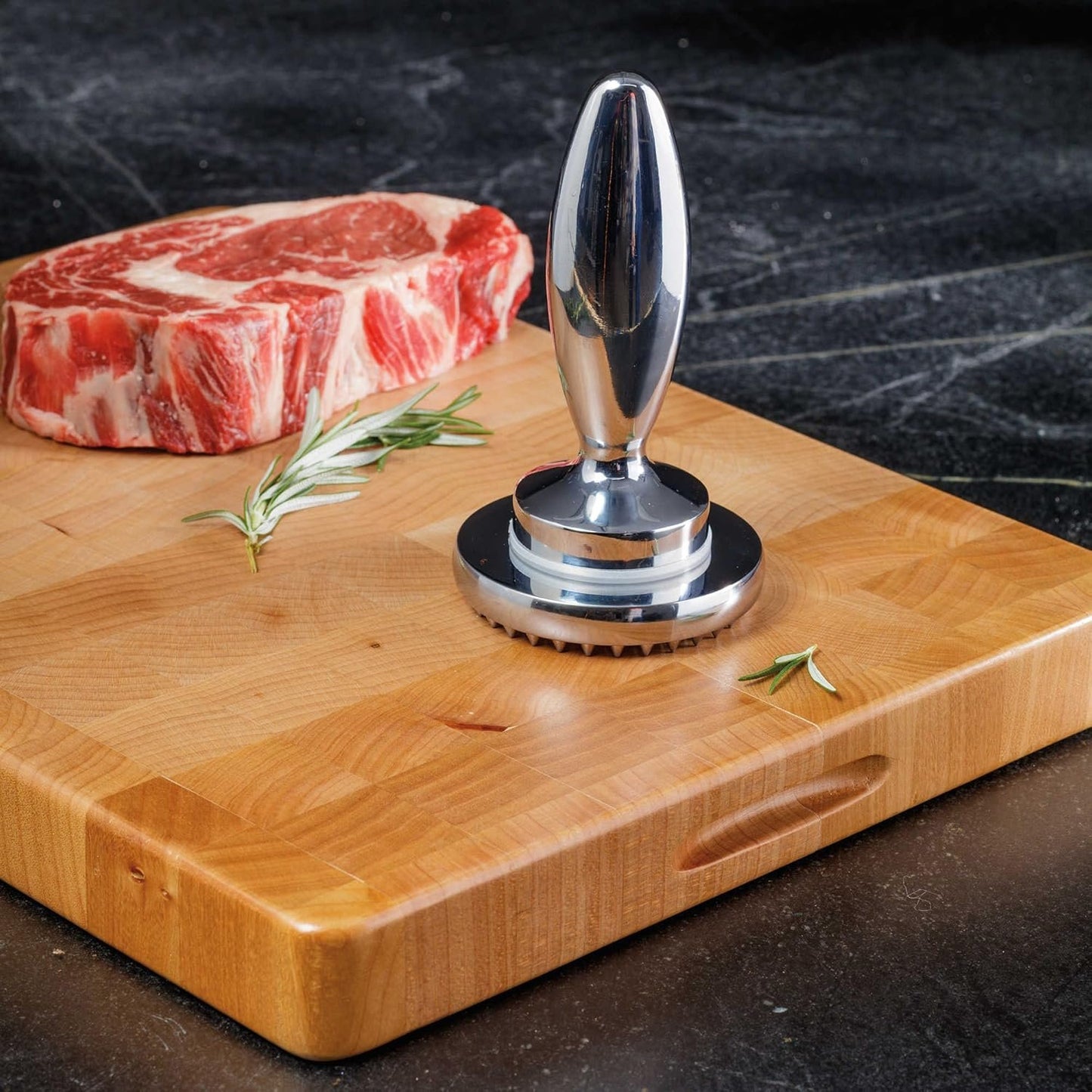 Reversible Meat Tenderizer and Pounder Commerical Dual Sided Meat Tenderizer Mallet Marinating Prep Tool