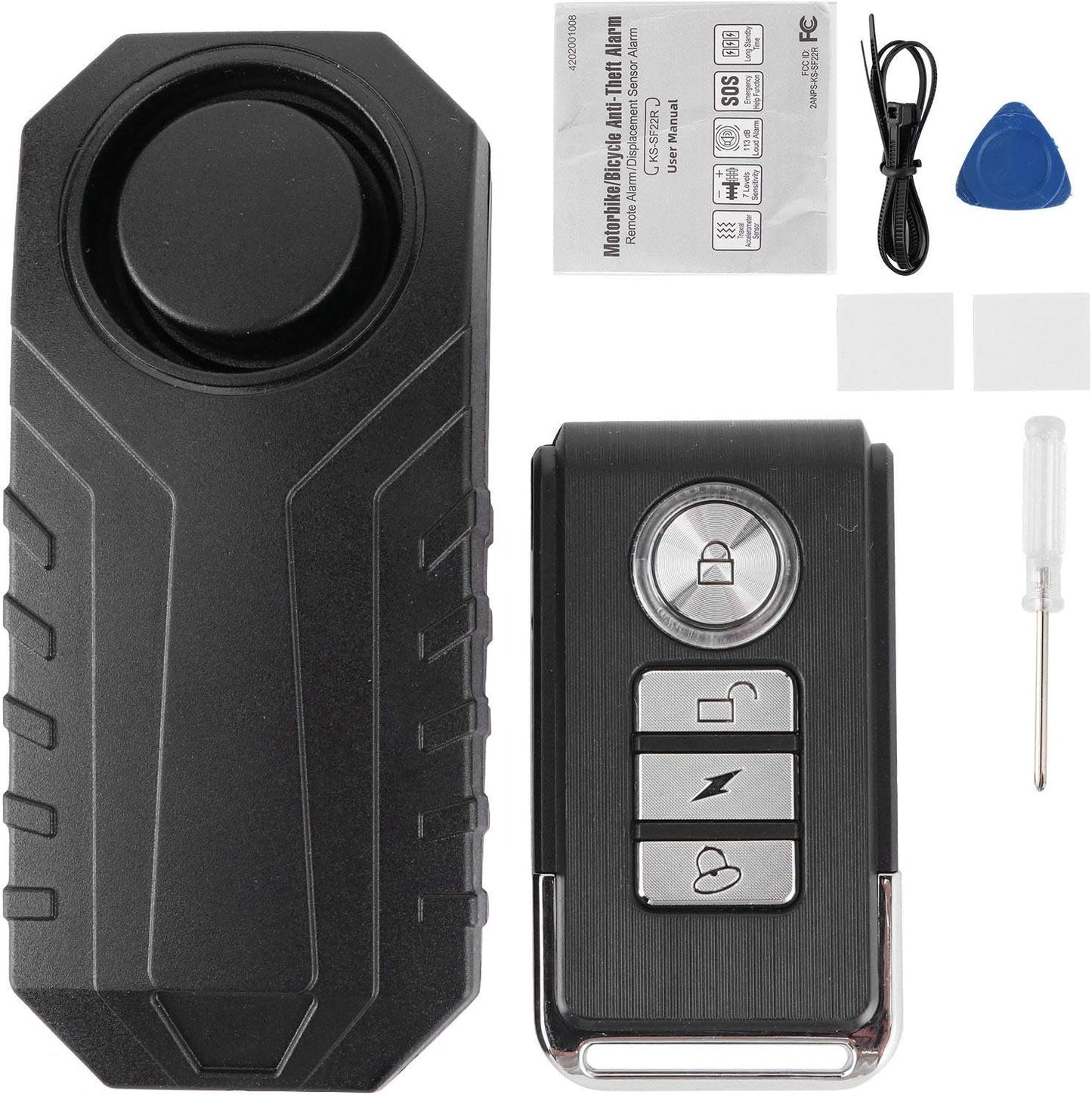 Wireless Bike Security Vibration System 113dB Remote Control Alarm for Motorcycles Luggage