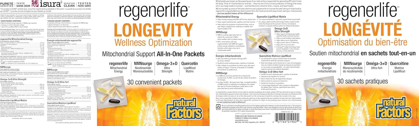 Natural Factors Regenerlife Longevity Wellness Optimization,